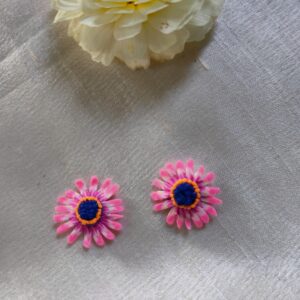 Pink Wildflower Studs