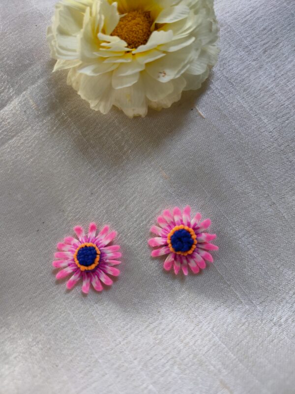 Pink Wildflower Studs