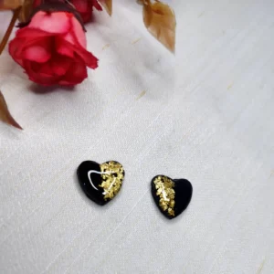 Black heart studs