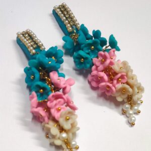 Phool Rani Earrings Turquoise & Baby pink