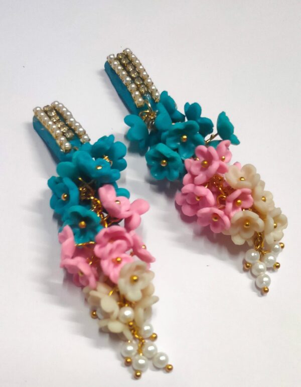 Phool Rani Earrings Turquoise & Baby pink