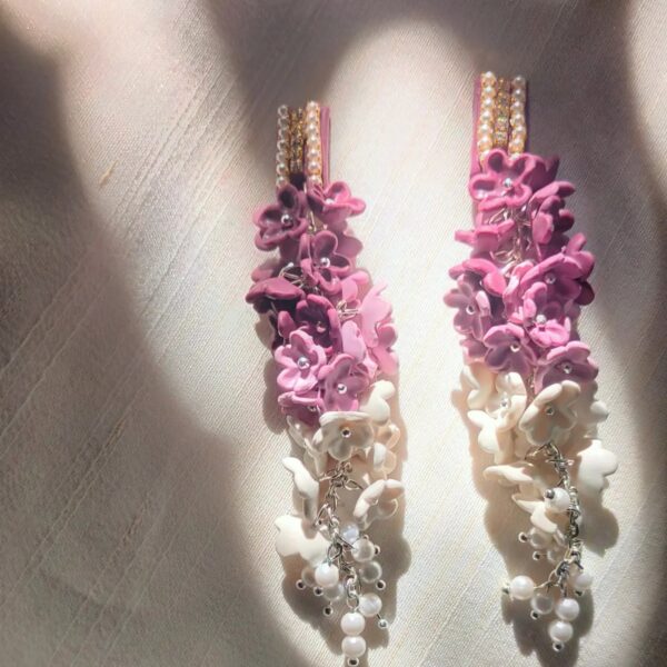 Phool rani Earrings (Pink & White)