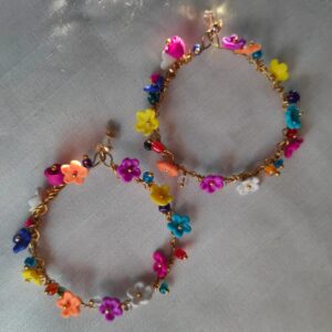 Multicolour floral earrings
