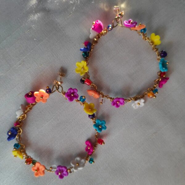 Multicolour floral earrings