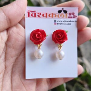 Red Rose Earrings