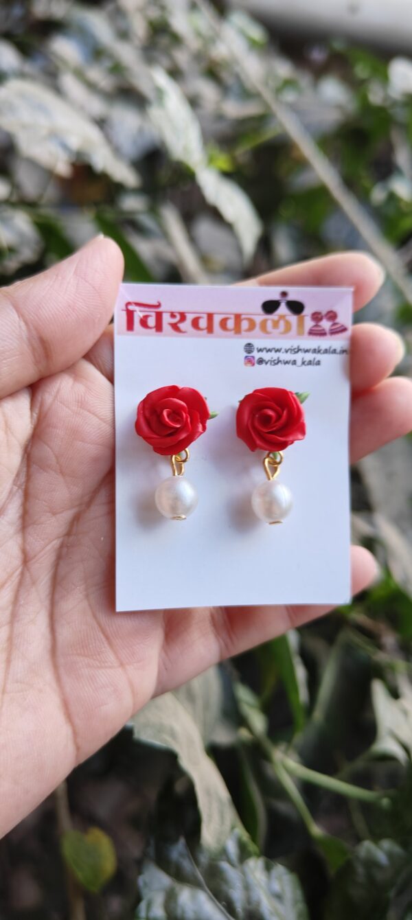 Red Rose Earrings