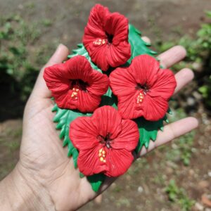4 Hibiscus Flower Agarbatti Stand