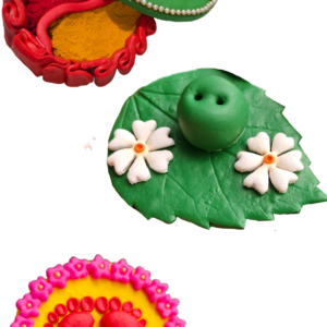 Combo of 3 ( Haldi kumkum karanda, Laxmi pavle & Agarbatti Stand)